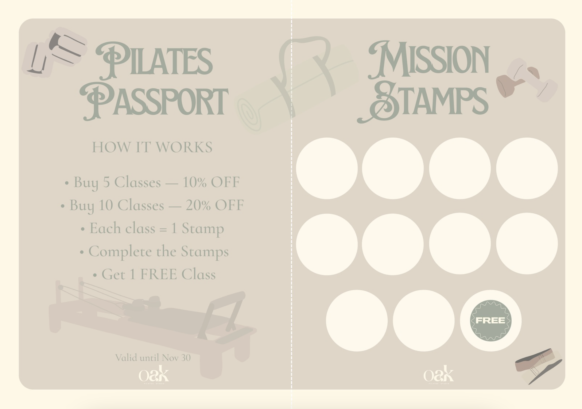 Pilates Passport Card